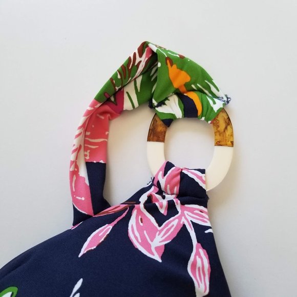 Anne Cole Tropical Bloom Twist Front Tankini Swim Top - Picture 9 of 9